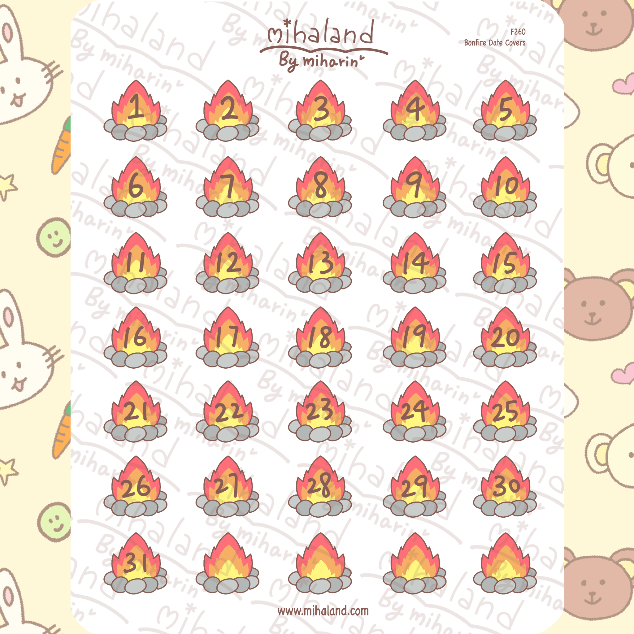 Bonfire Date Covers Planner Stickers (F260)
