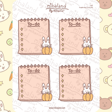 Pumpkin Miyu To-do Lists Planner Stickers (F262)