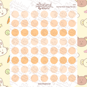 Assorted Pastel Orange Mini Dots Planner Stickers (F270)