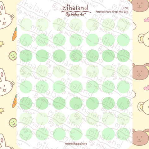 Assorted Pastel Green Mini Dots Planner Stickers (F272)
