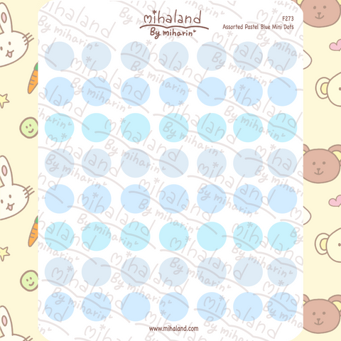 Assorted Pastel Blue Mini Dots Planner Stickers (F273)