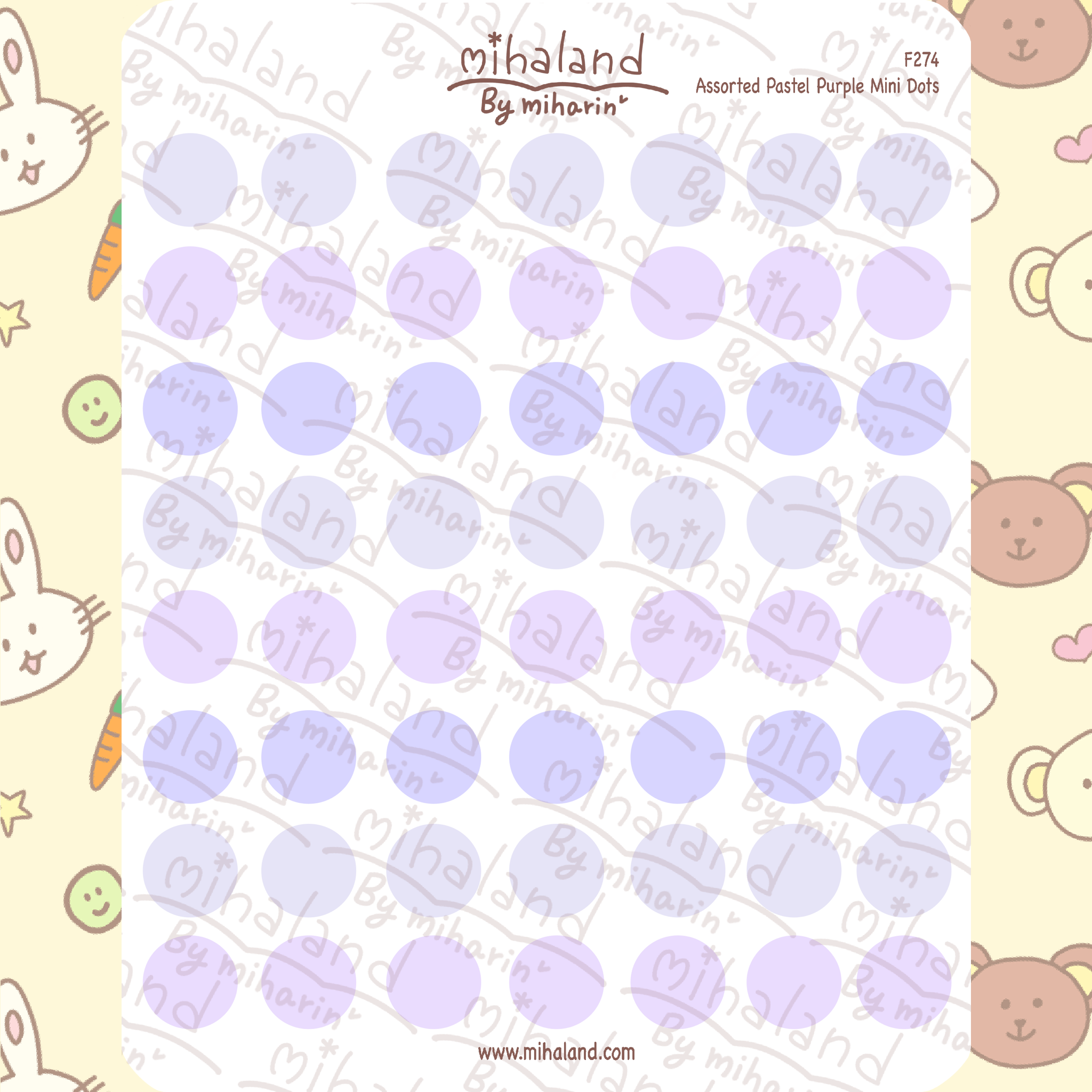 Assorted Pastel Purple Mini Dots Planner Stickers (F274)