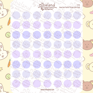 Assorted Pastel Purple Mini Dots Planner Stickers (F274)