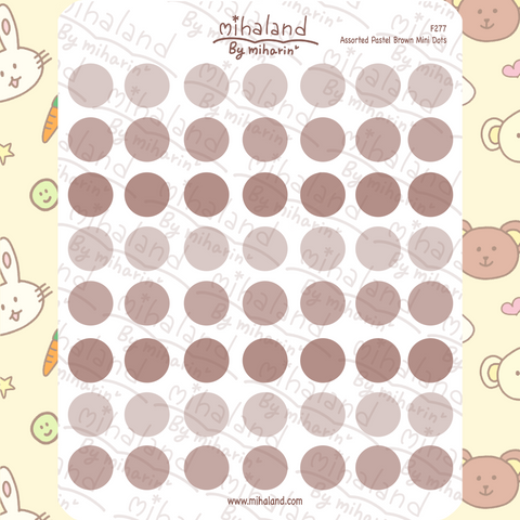 Assorted Pastel Brown Mini Dots Planner Stickers (F277)