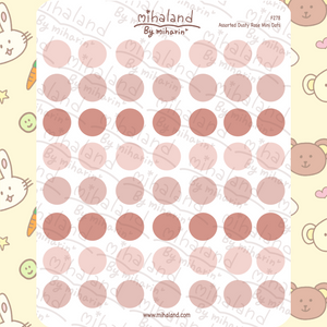 Assorted Dusty Rose Mini Dots Planner Stickers (F278)