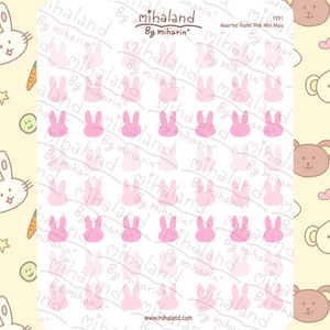 Assorted Pastel Pink Mini Miyu Planner Stickers (F291)