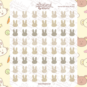 Assorted Pastel Natural Mini Miyu Planner Stickers (F298)
