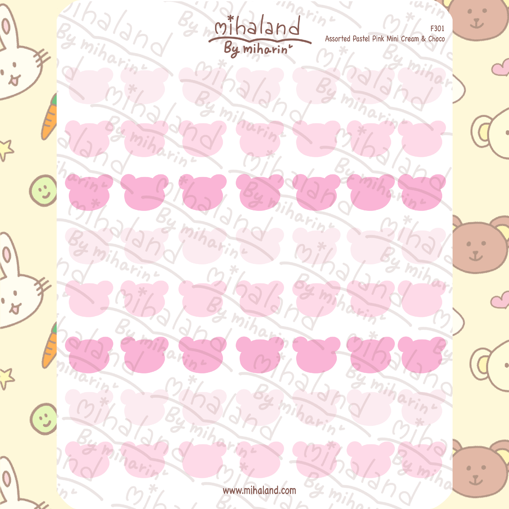 Assorted Pastel Pink Mini Cream & Choco Planner Stickers (F301)