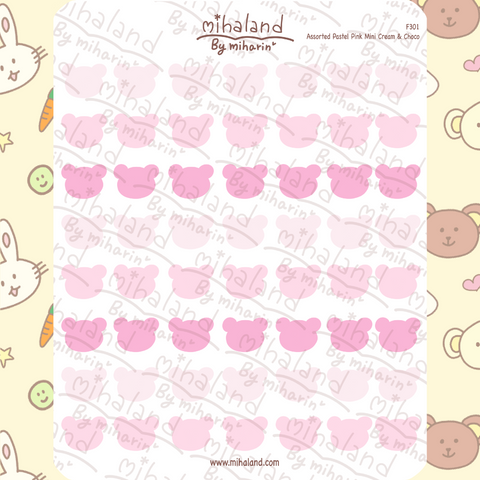 Assorted Pastel Pink Mini Cream & Choco Planner Stickers (F301)