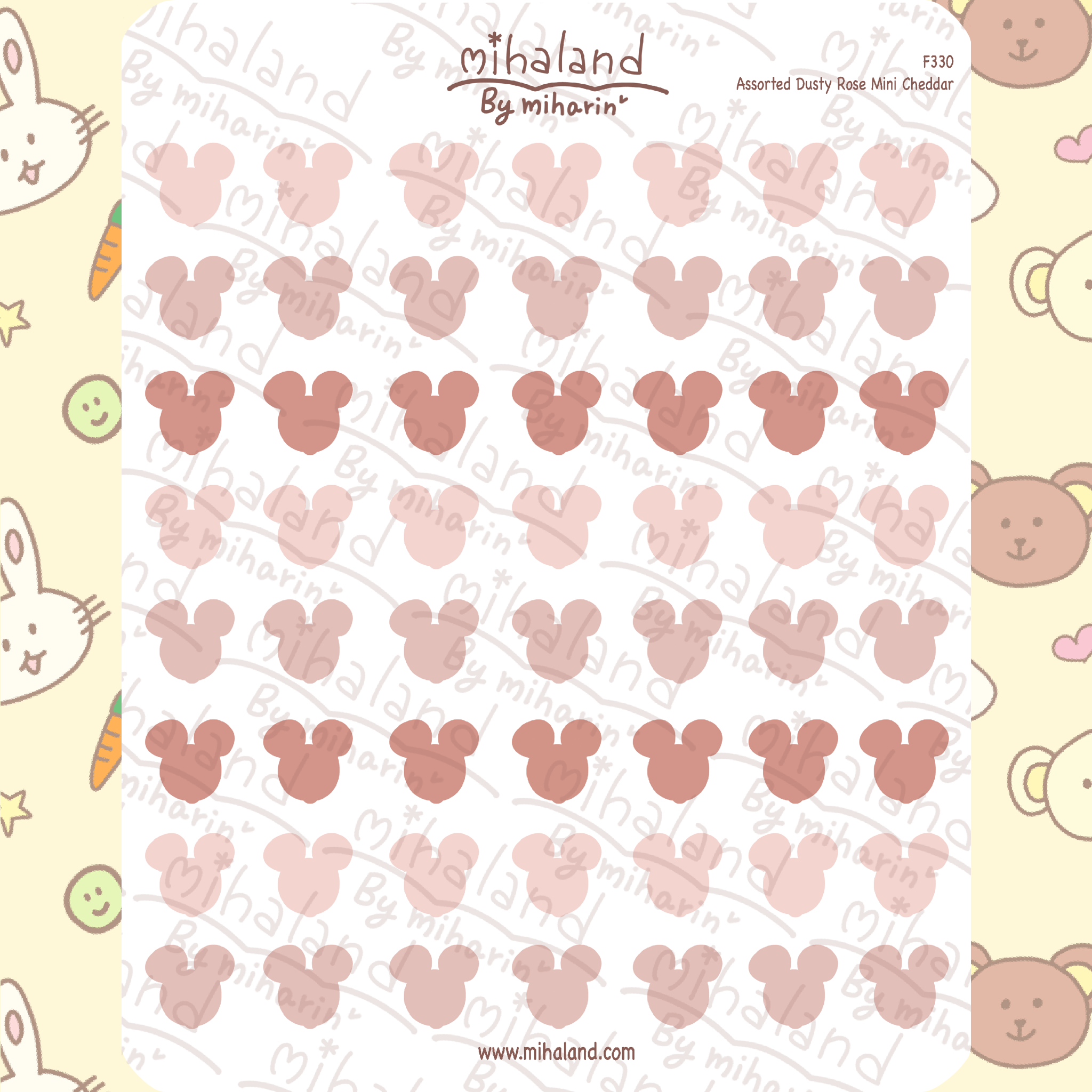 Assorted Dusty Rose Mini Cheddar Planner Stickers (F330)