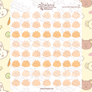 Assorted Pastel Orange Mini Toffee Planner Stickers (F332)