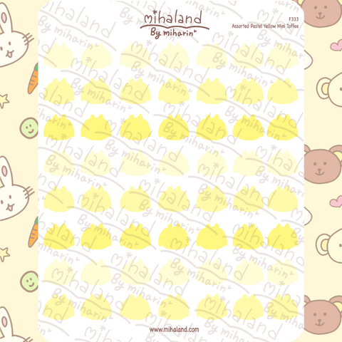 Assorted Pastel Yellow Mini Toffee Planner Stickers (F333)