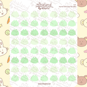 Assorted Pastel Green Mini Toffee Planner Stickers (F334)