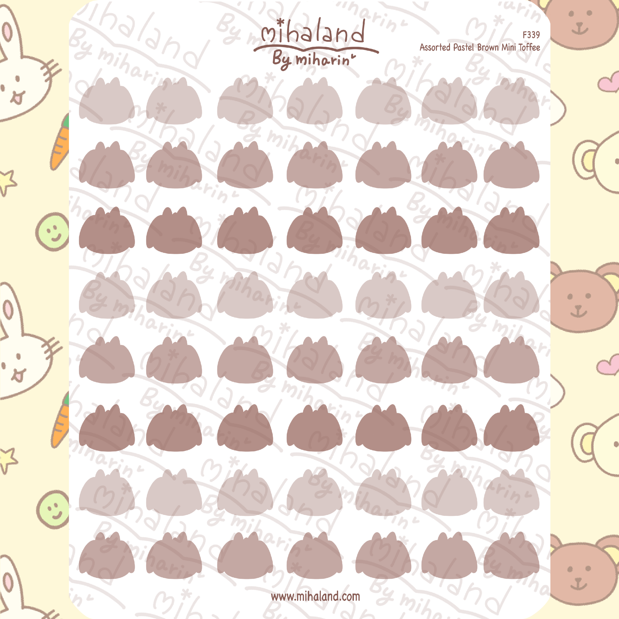 Assorted Pastel Brown Mini Toffee Planner Stickers (F339)
