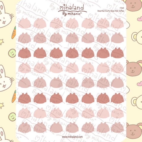 Assorted Dusty Rose Mini Toffee Planner Stickers (F340)