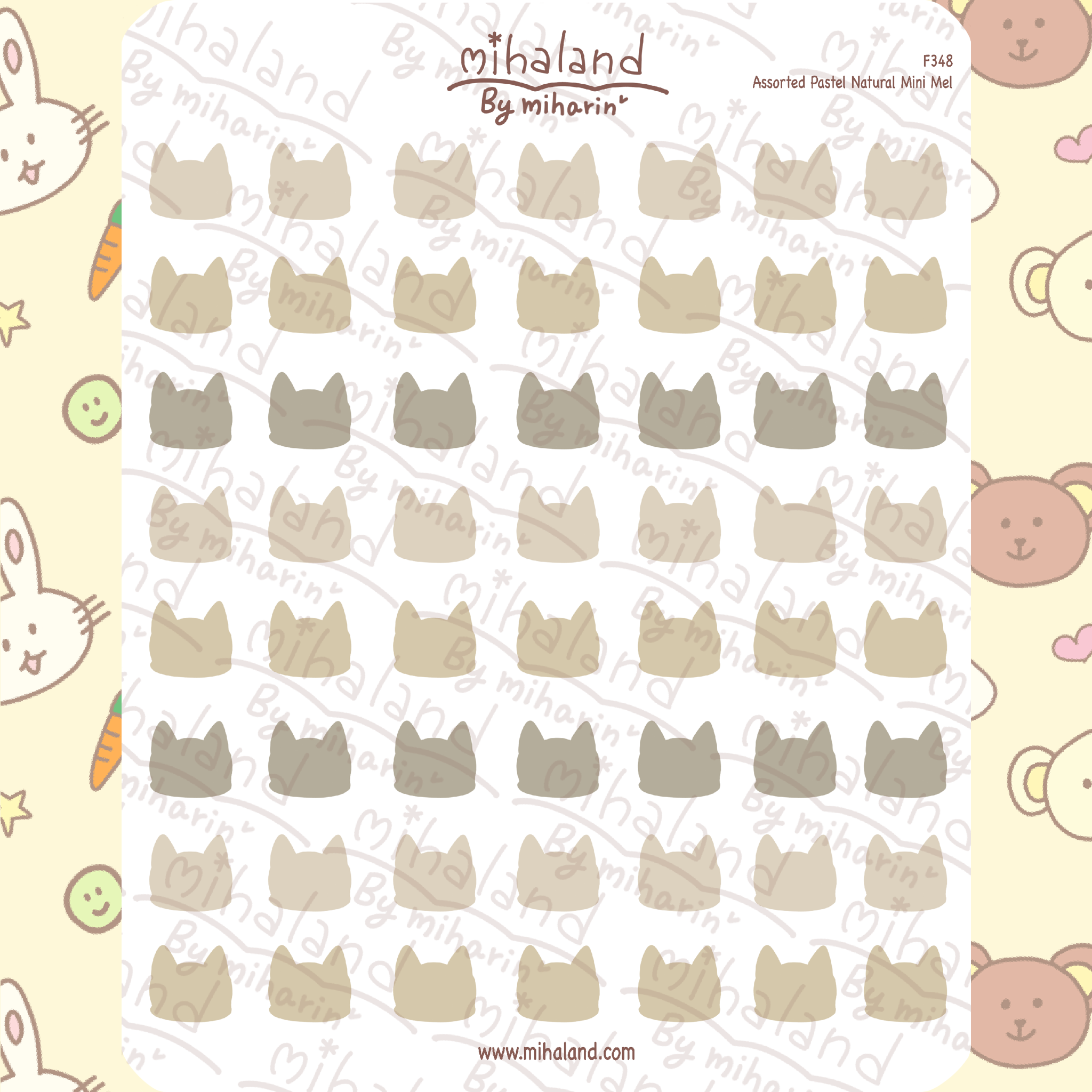Assorted Pastel Natural Mini Mel Planner Stickers (F348)