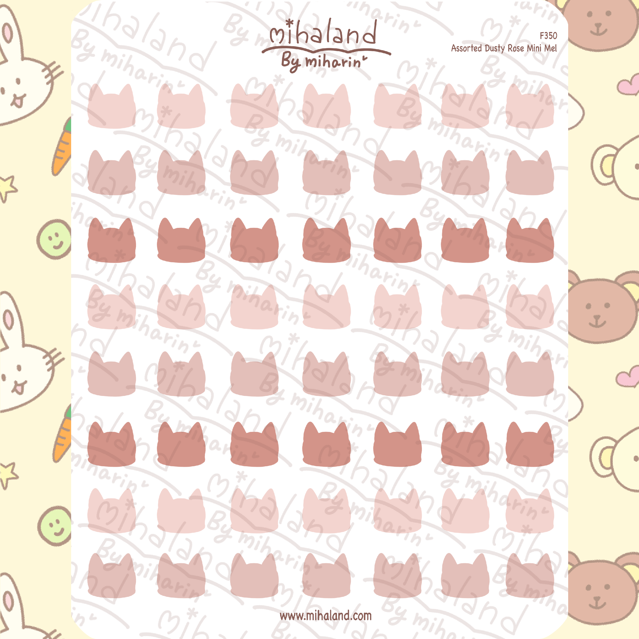 Assorted Dusty Rose Pink Mini Mel Planner Stickers (F350)