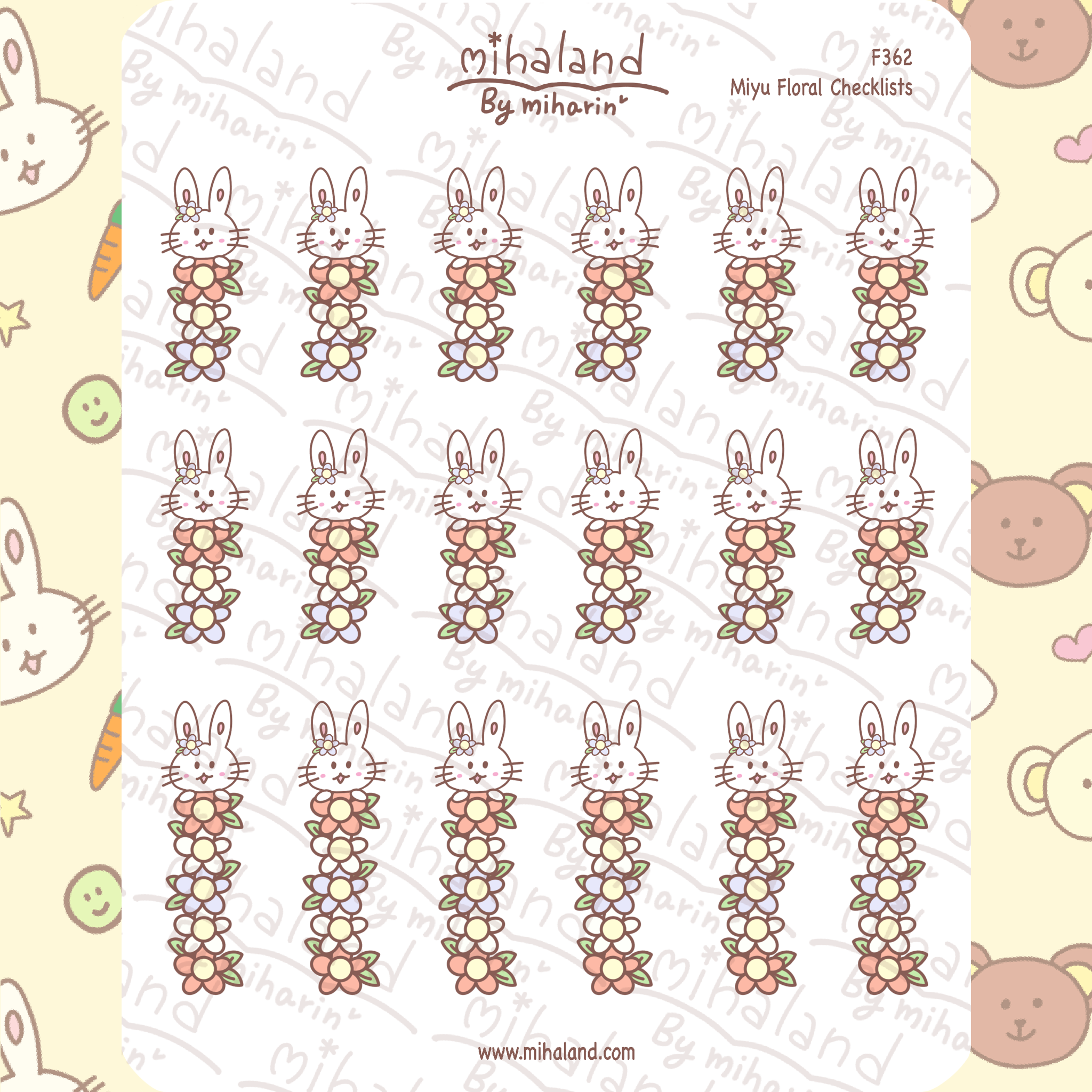 Miyu Floral Checklists Planner Stickers (F362)