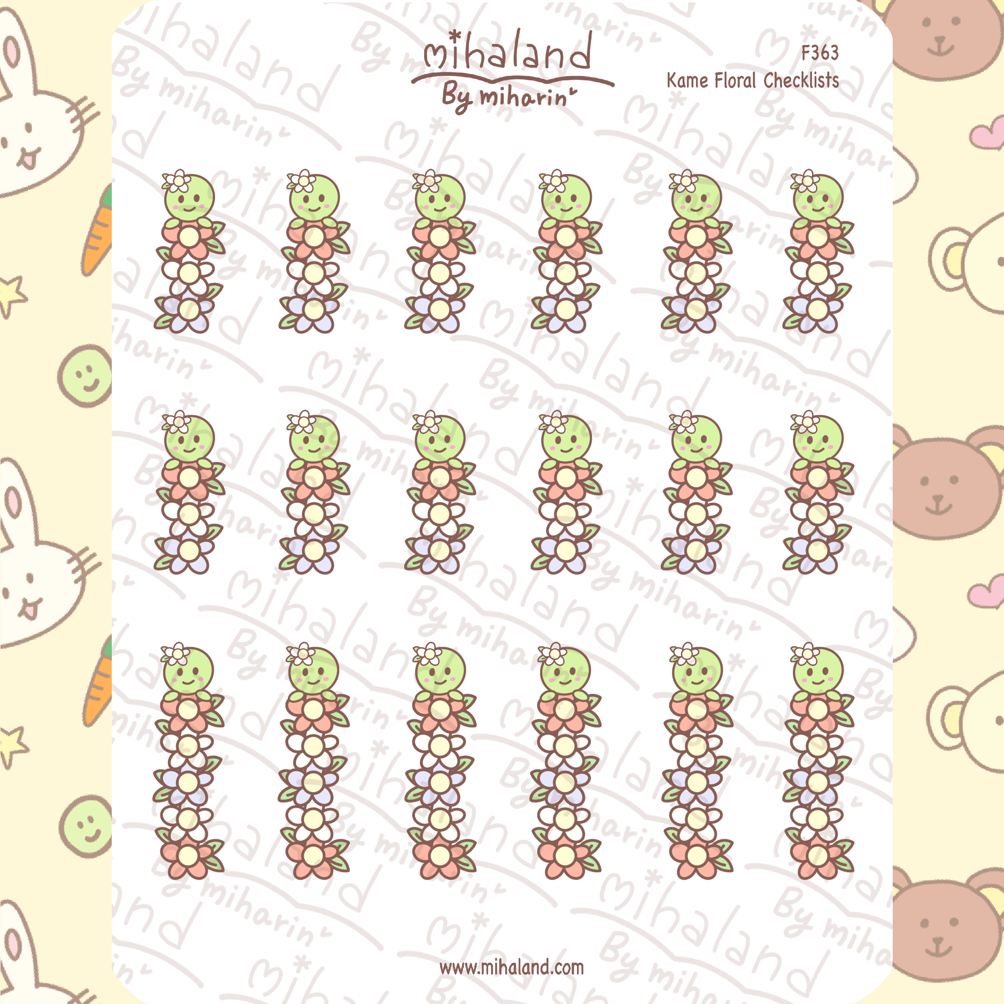 Kame Floral Checklists Planner Stickers (F363)