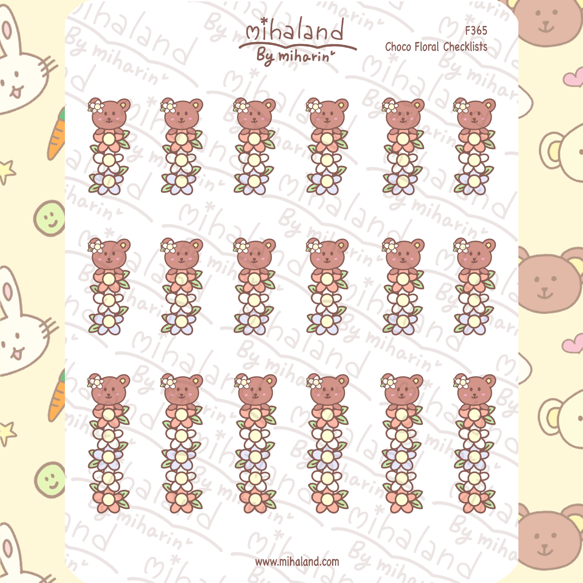 Choco Floral Checklists Planner Stickers (F365)