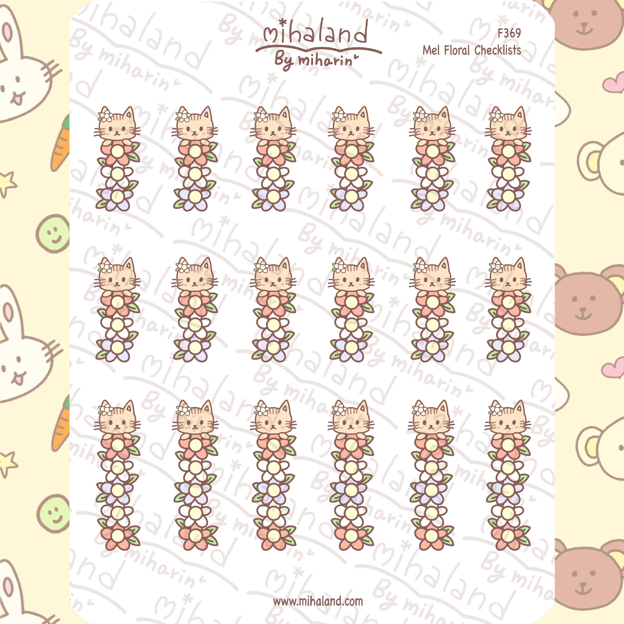 Mel Floral Checklists Planner Stickers (F369)