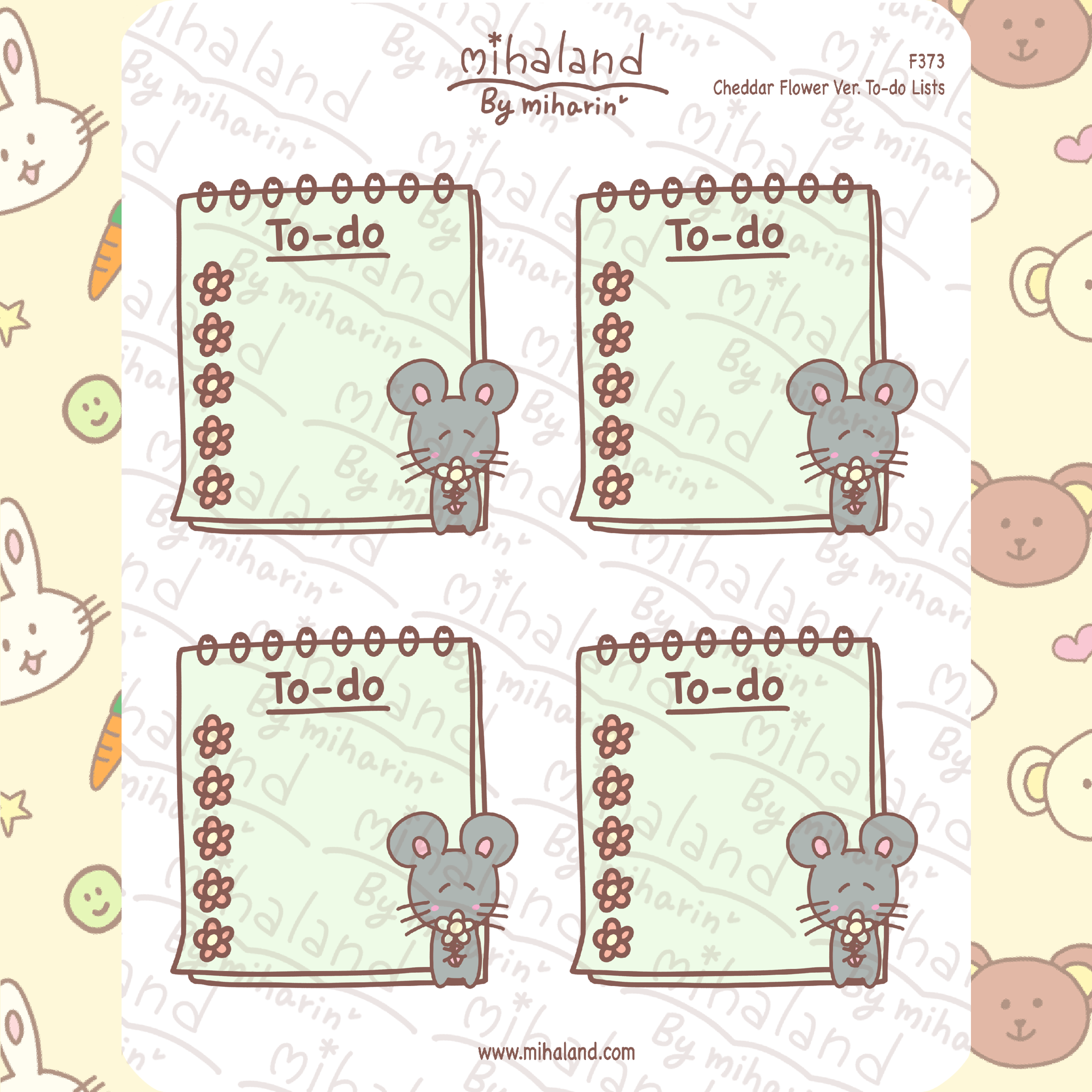 Cheddar Flower Ver. To-do Lists Planner Stickers (F373)