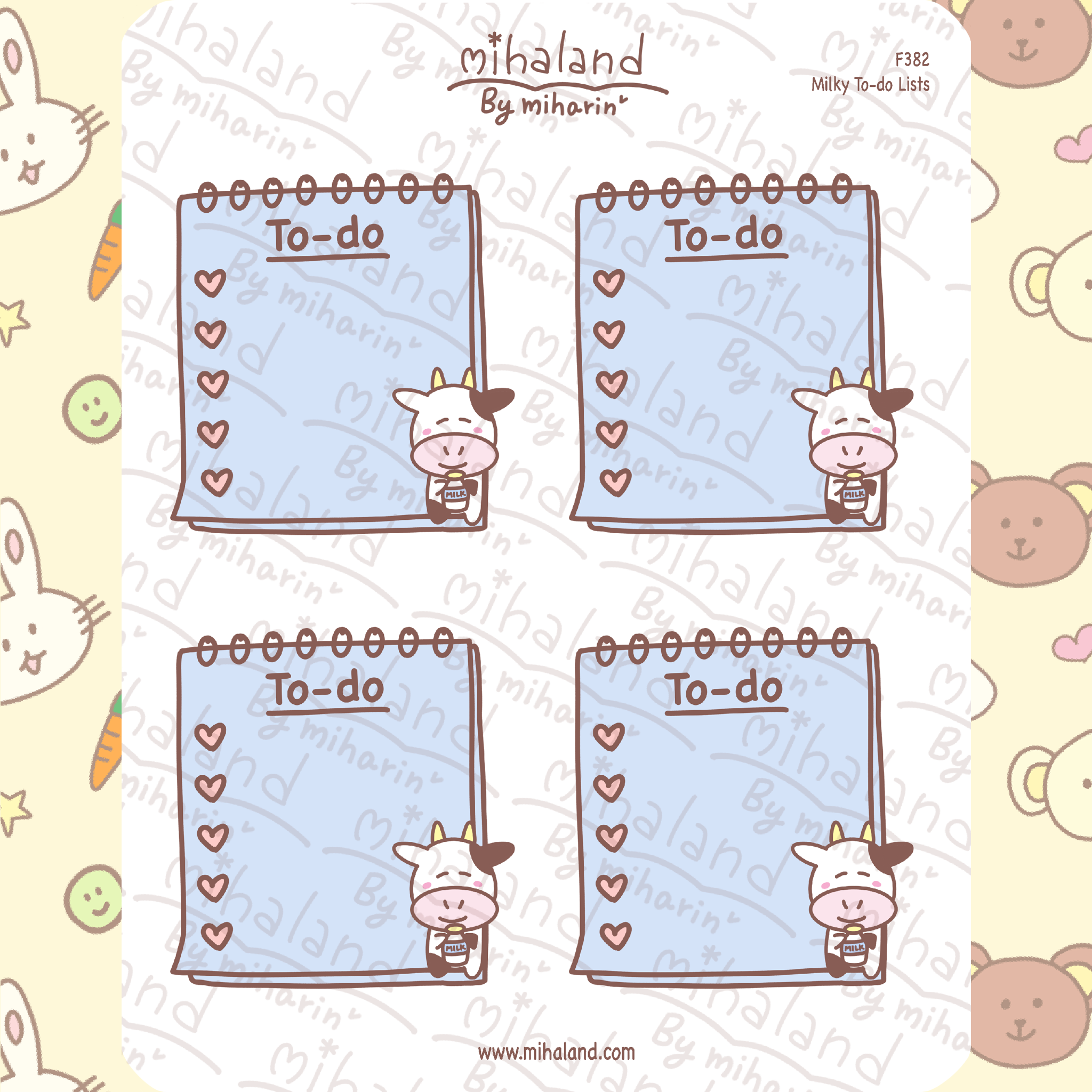 Milky To-do Lists Planner Stickers (F382)