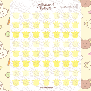Assorted Pastel Yellow Mini Tori Planner Stickers (F390)
