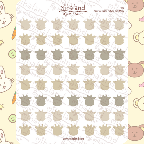 Assorted Pastel Natural Mini Tori Planner Stickers (F395)