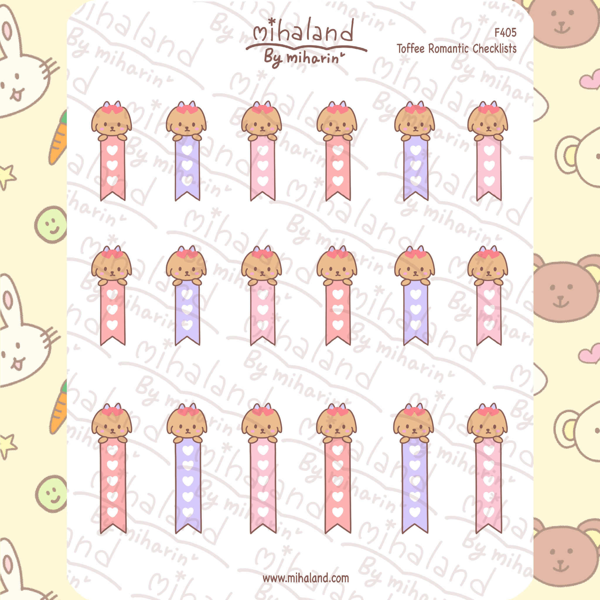 Toffee Romantic Checklists Planner Stickers (F405)