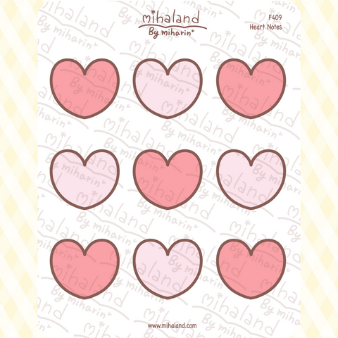 Heart Notes Planner Stickers (F409)