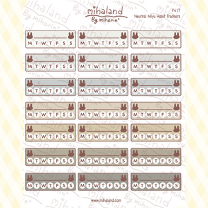 Neutral Miyu Habit Trackers Planner Stickers (F417)