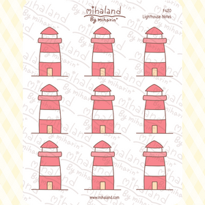 Lighthouse Notes Planner Stickers (F420)