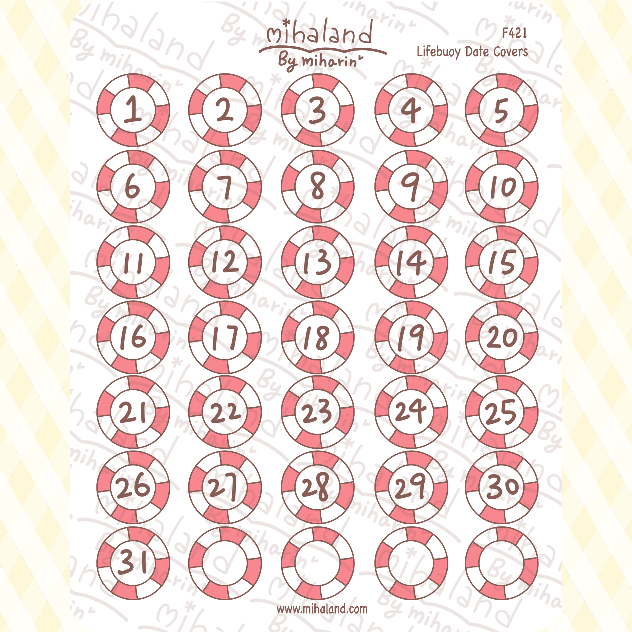 Lifebuoy Date Covers Planner Stickers (F421)