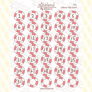 Lifebuoy Date Covers Planner Stickers (F421)