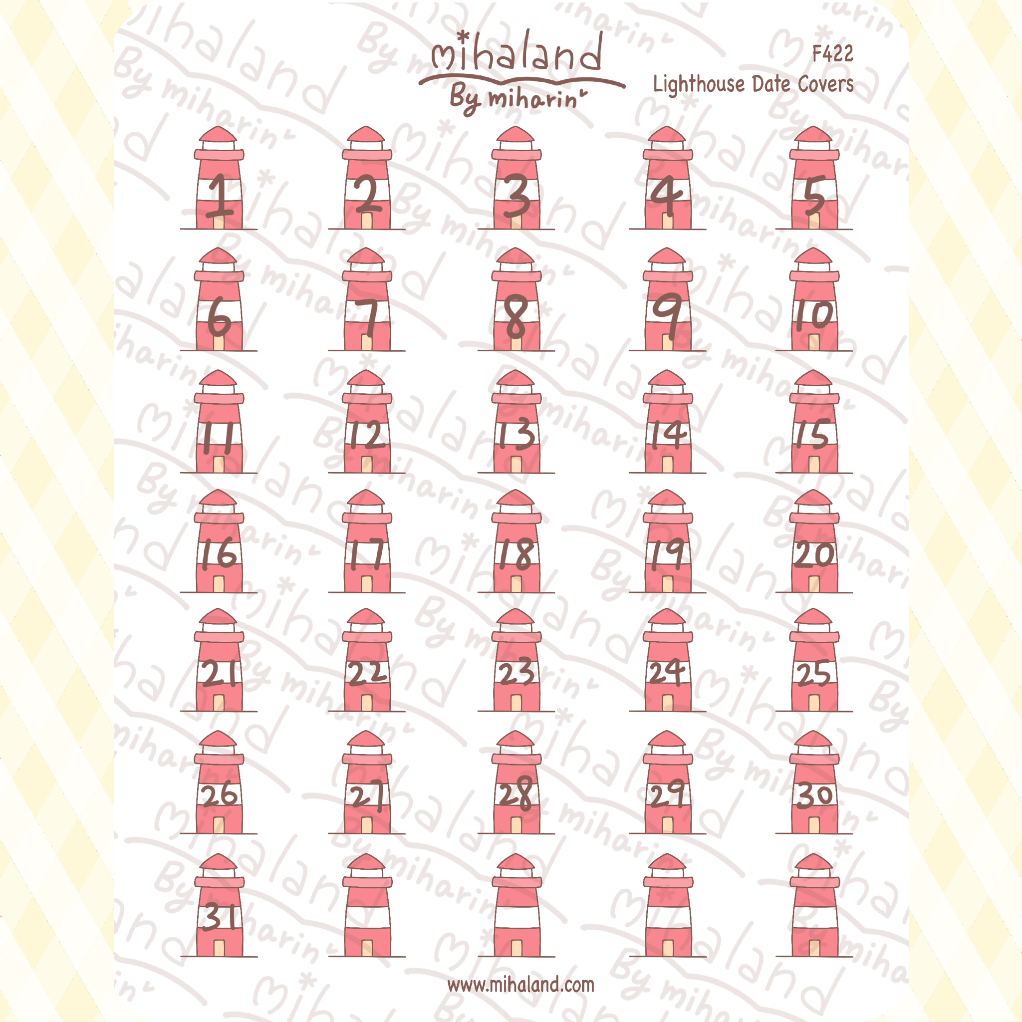 Lighthouse Date Covers Planner Stickers (F422)