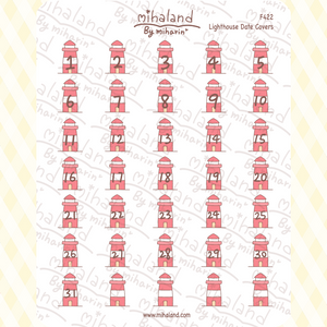 Lighthouse Date Covers Planner Stickers (F422)