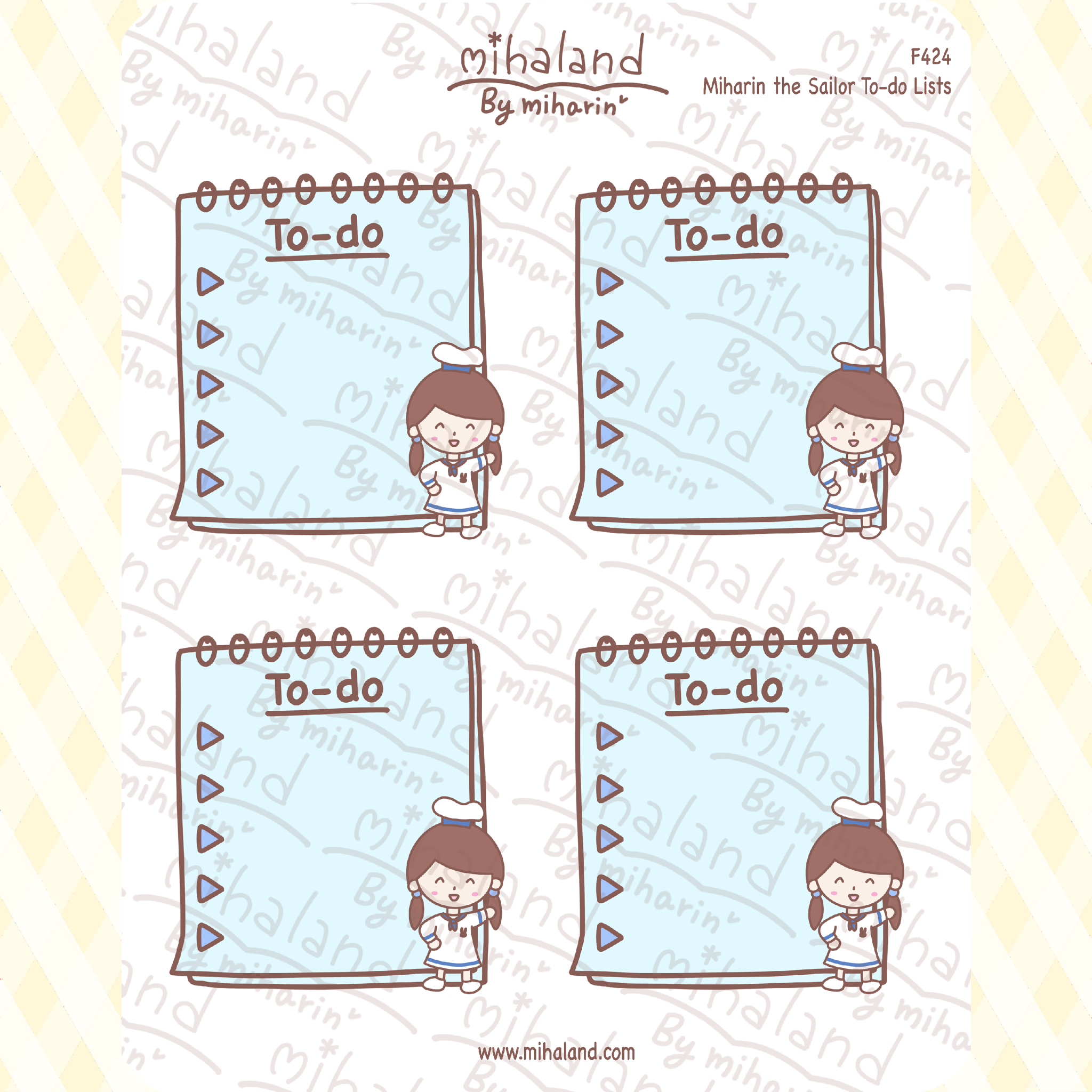 Miharin the Sailor To-do Lists Planner Stickers (F424)