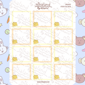 Cheese Full Boxes for Hobonichi Weeks Planner Stickers (HWW022) - mihaland