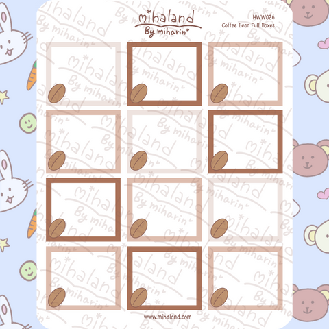 Coffee Full Boxes for Hobonichi Weeks Planner Stickers (HWW026) - mihaland