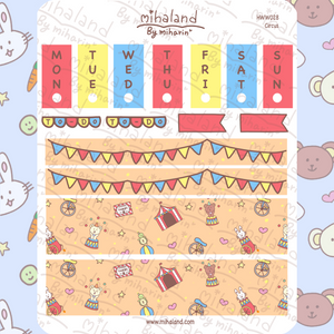 Circus Hobonichi Weeks Kit Planner Stickers (HWW028) - mihaland