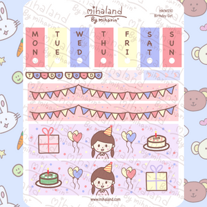 Birthday Girl Hobonichi Weeks Kit Planner Stickers (HWW030) - mihaland