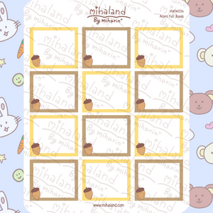 Acorn Full Boxes for Hobonichi Weeks Planner Stickers (HWW034)
