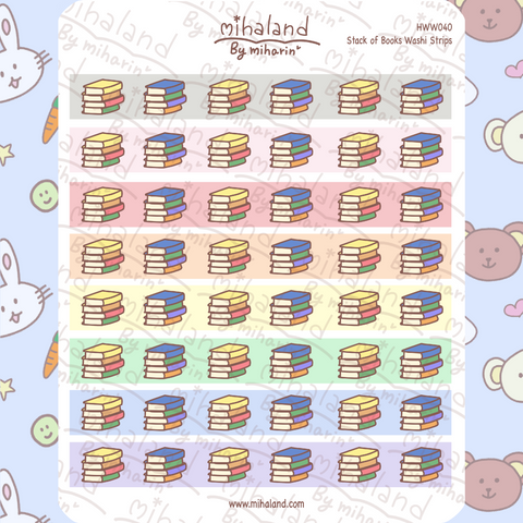 Stack of Books Washi Strips for Hobonichi Weeks Planner Stickers (HWW040)
