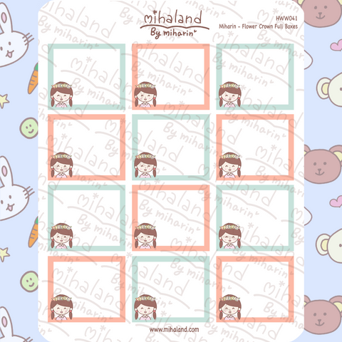 Miharin - Flower Crown Full Boxes for Hobonichi Weeks Planner Stickers (HWW041)