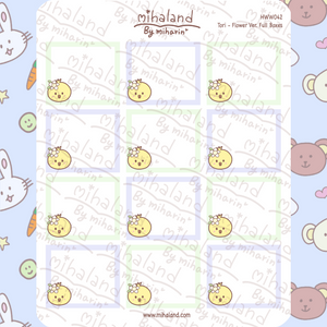 Tori - Flower Ver. Full Boxes for Hobonichi Weeks Planner Stickers (HWW042)