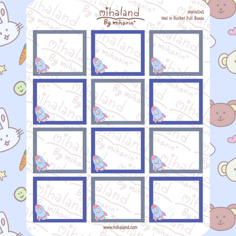 Mel in Rocket Full Boxes for Hobonichi Weeks Planner Stickers (HWW045)