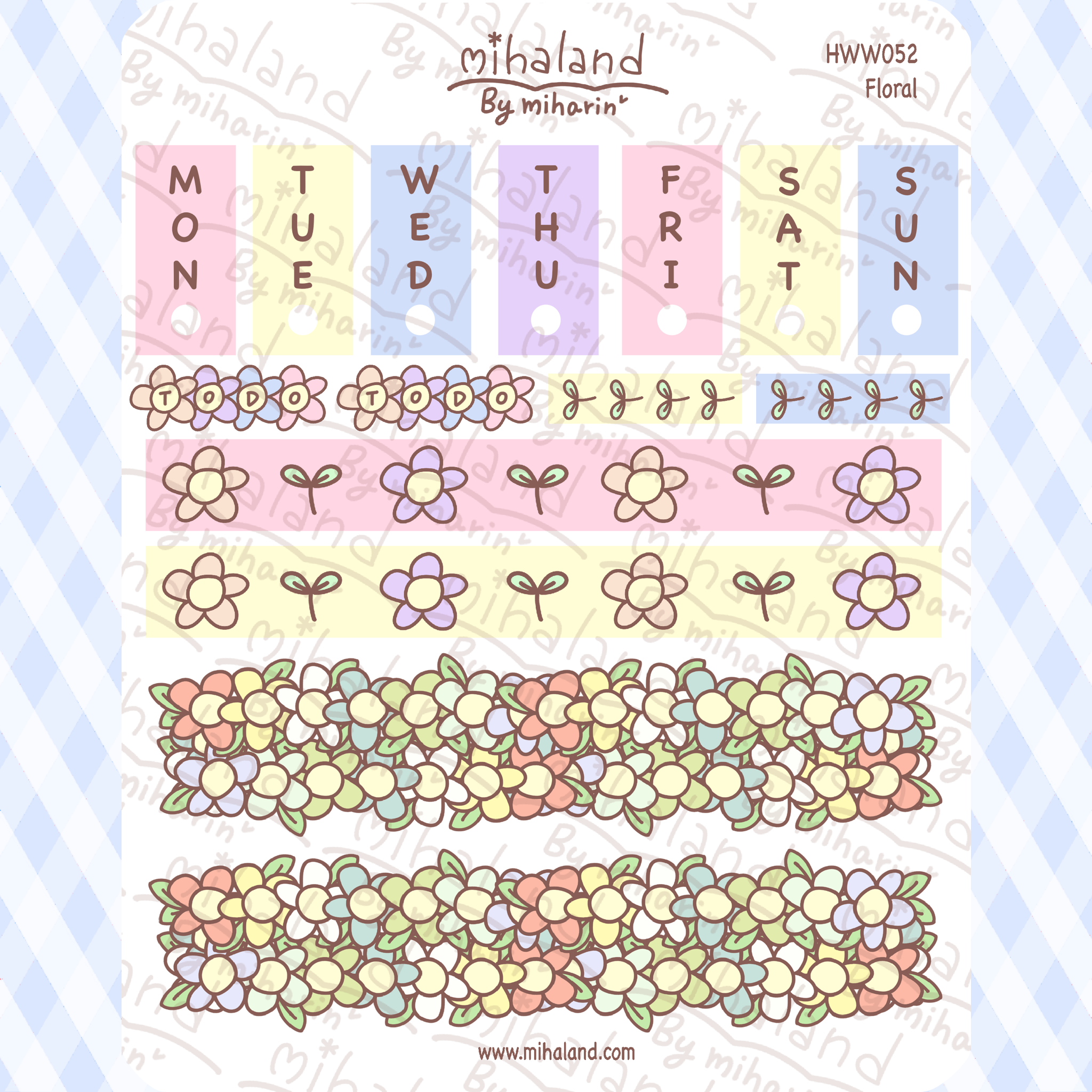 Floral Hobonichi Weeks Mini Kit Planner Stickers (HWW052)