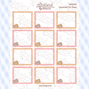 Cheesecake Full Boxes for Hobonichi Weeks Planner Stickers (HWW058)