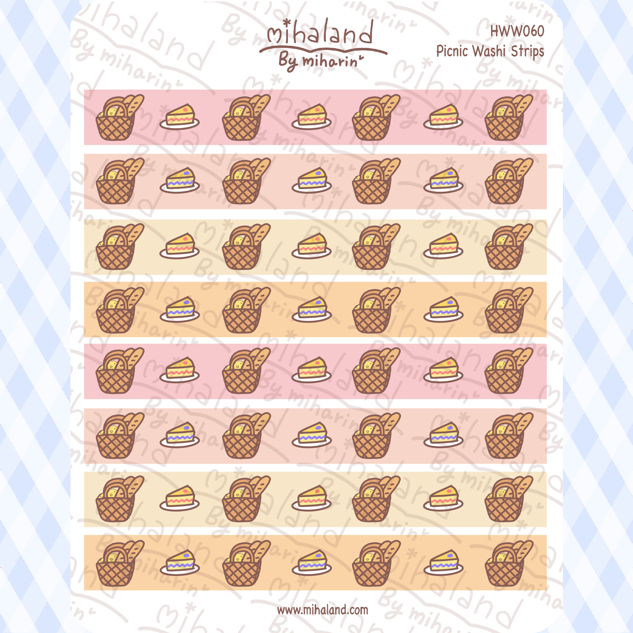Picnic Washi Strips for Hobonichi Weeks Planner Stickers (HWW060)